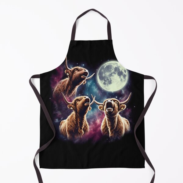 Item preview, Three Highland Cows Howling at Moon Funny Weird Cursed Meme designed and sold by Kimberley King Art King Art.