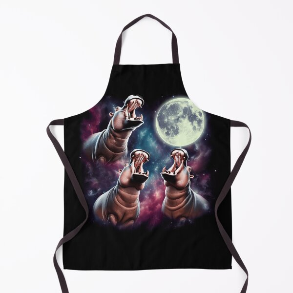 Item preview, Three Hippos Howling at Moon Funny Weird Cursed Meme designed and sold by Kimberley King Art  King Art.