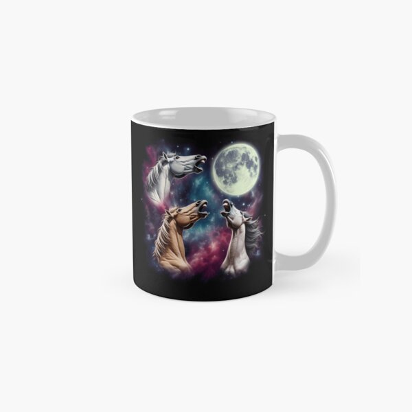 Item preview, Three Horses Howling at Moon Funny Weird Cursed Meme designed and sold by Kimberley King Art  King Art.