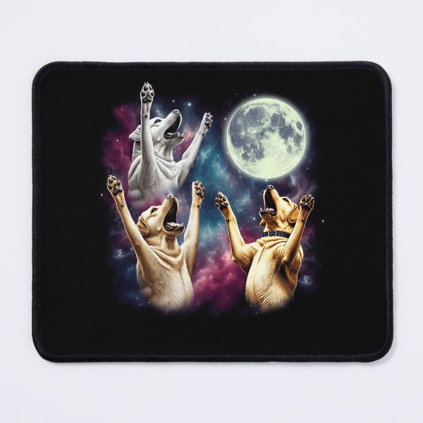 Item preview, Three Labrador Retrievers Howling at Moon Funny Weird Cursed Meme designed and sold by Kimberley King Art  King Art.
