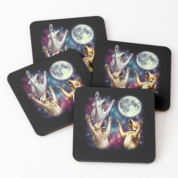 Item preview, Three Labrador Retrievers Howling at Moon Funny Weird Cursed Meme designed and sold by Kimberley King Art  King Art.