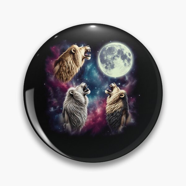 Item preview, Three Lions Howling at Moon Funny Weird Cursed Meme designed and sold by Kimberley King Art  King Art.