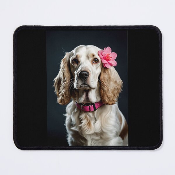 Item preview, Cocker spaniel with flower and pink collar designed and sold by Coolparrotgirl.