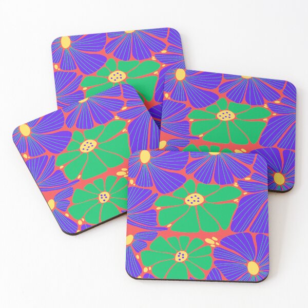 Item preview, Maximalist flower print with pink hues designed and sold by JoySpark.