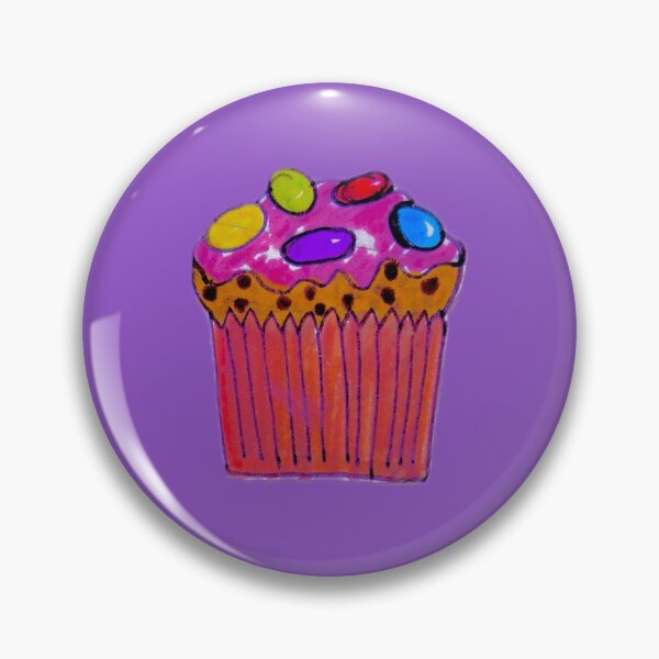 Item preview, Pink cupcake with chocolate chips – colorful sticker design designed and sold by Vision Illustrated.