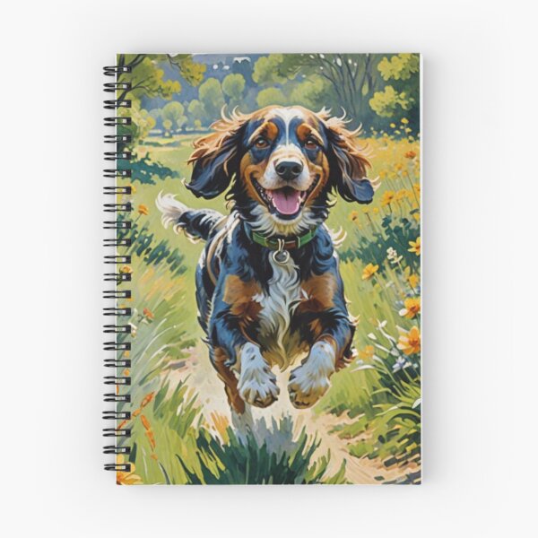 Item preview, Cocker spaniel with flower, running on a field designed and sold by Coolparrotgirl.