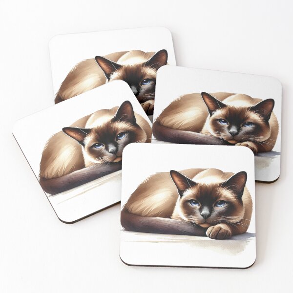 Item preview, Watercolor Burmese Cat | Realistic Relaxing Pet Art designed and sold by Agiftery.