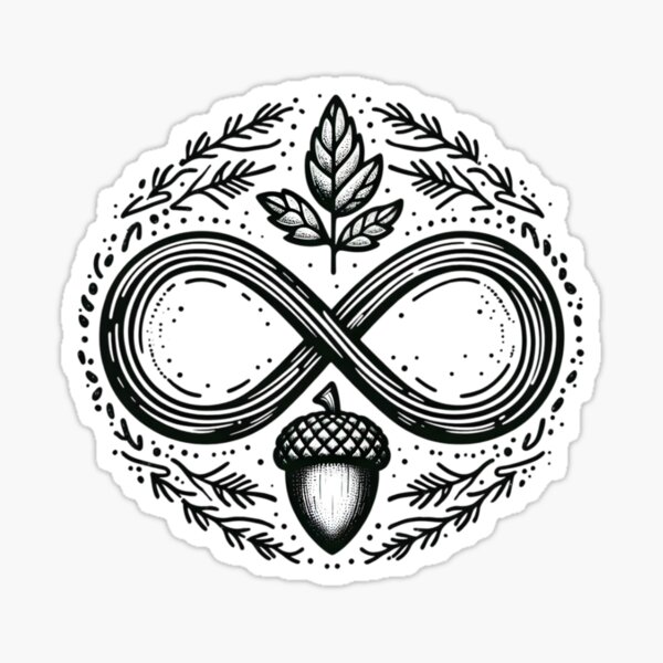Cycle of Life in black & white Sticker