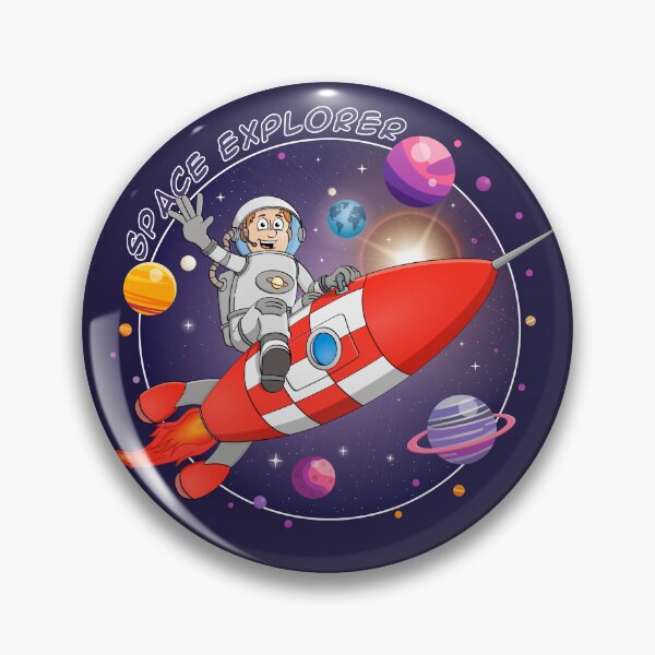 Item preview, Vibrant Cartoon Space Explorer Illustration – Astronaut on a Red Rocke designed and sold by Stef Ringoot, cartoons and illustrations.