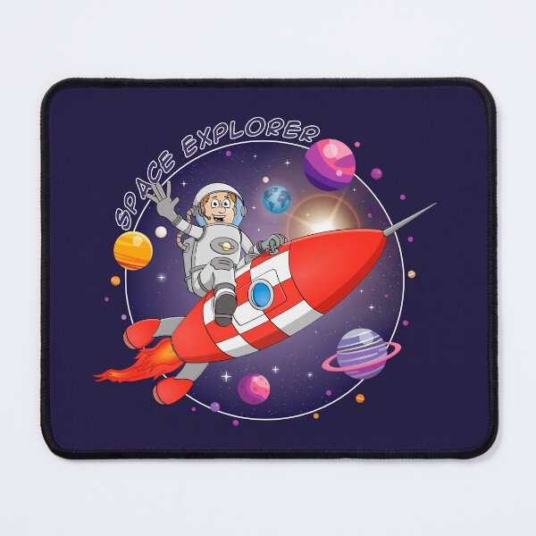 Item preview, Vibrant Cartoon Space Explorer Illustration – Astronaut on a Red Rocke designed and sold by Stef Ringoot, cartoons and illustrations.