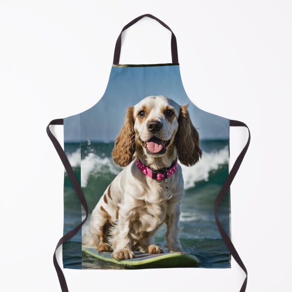 Item preview, Cocker spaniel springer spaniel surfing, pink collar, designed and sold by Coolparrotgirl.