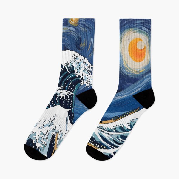 Item preview, Van gogh and Ocean Big wave, sea great waves pattern, Japanese art, ukiyo-e, artist Hokusai designed and sold by Collagedream.