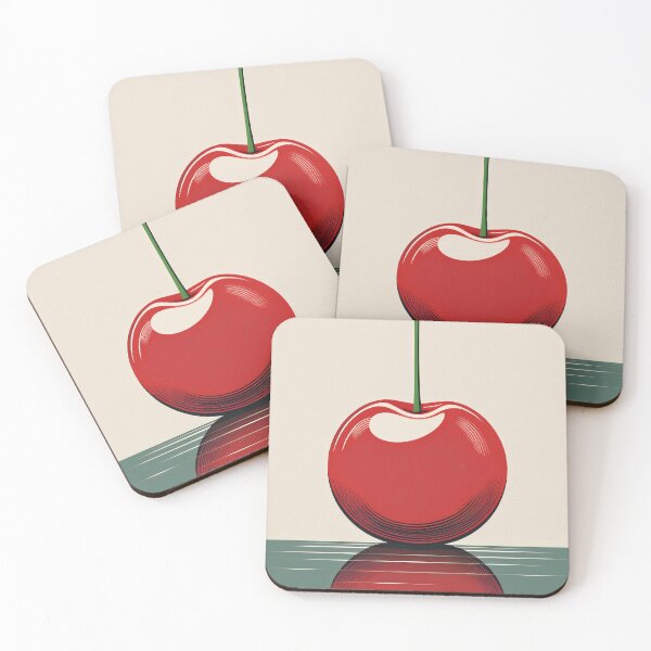 Item preview, Minimalist Bright Red Cherry Abstract Art designed and sold by Rethrowback.
