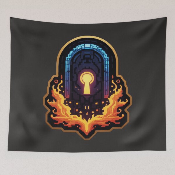 Item preview, Pixel Portal: Fiery Gateway to Mystery's Depths designed and sold by REPTISLAV.