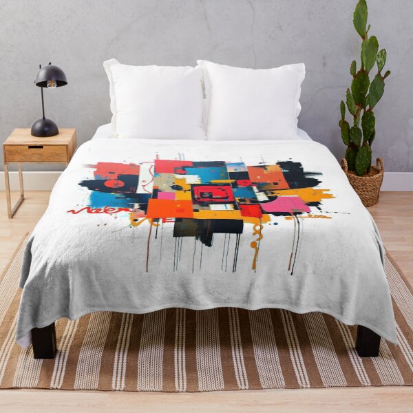 Item preview, Cuadrícula de colores geométrica: obra de arte constructivista abstracta designed and sold by Wesira.