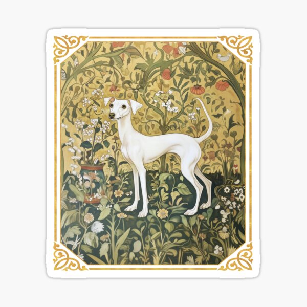 Item preview, Italian Greyhound or Whippet Elegant William Morris Style designed and sold by AntiqueImages.