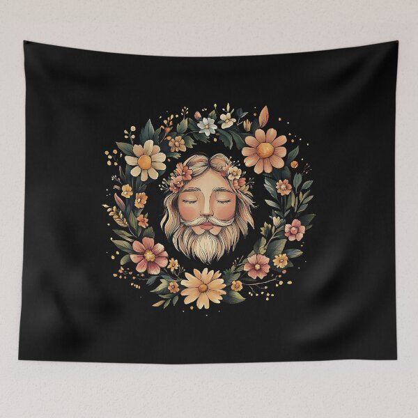 Item preview, Zeus Greek God in Floral Wreath – Mythology-Inspired Art designed and sold by TuncGK.