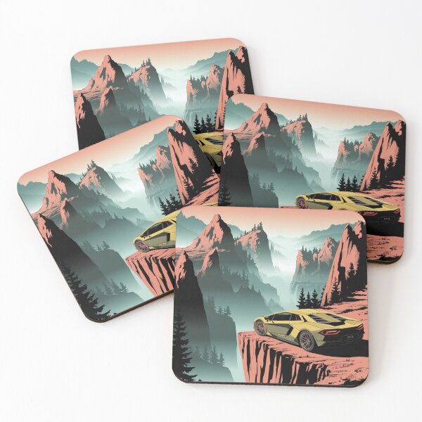 Item preview, A mountainous landscape and a sports car.  designed and sold by Lilashakti ⭐️ ⭐️ ⭐️ ⭐️ ⭐️.