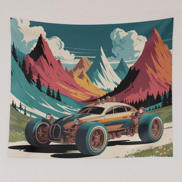 Item preview, Mountain landscape, a modern car ,surreal steampunk style designed and sold by Lilashakti ⭐️ ⭐️ ⭐️ ⭐️ ⭐️.