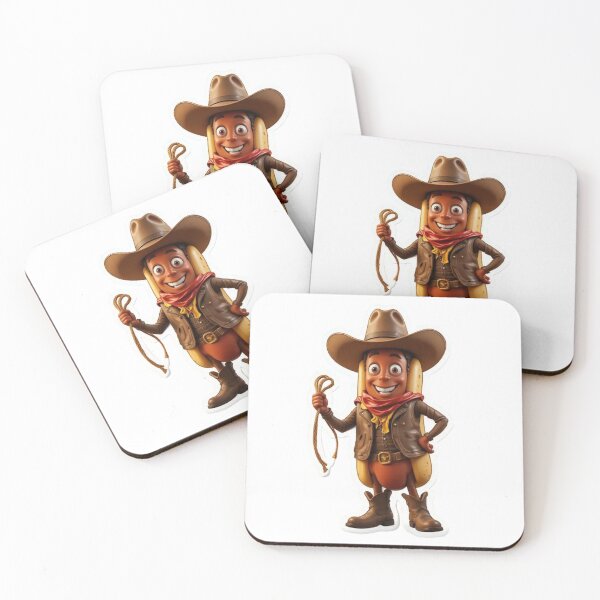 Item preview, Sticker of a Cowboy Hot Dog with a Lasso Premium Cool Trendy Best Gift designed and sold by Imaginarium of Chaos falcon88 .
