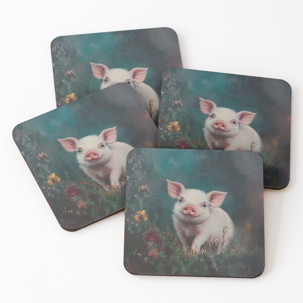 Item preview, Cute piglet painting designed and sold by The Deep Studio.