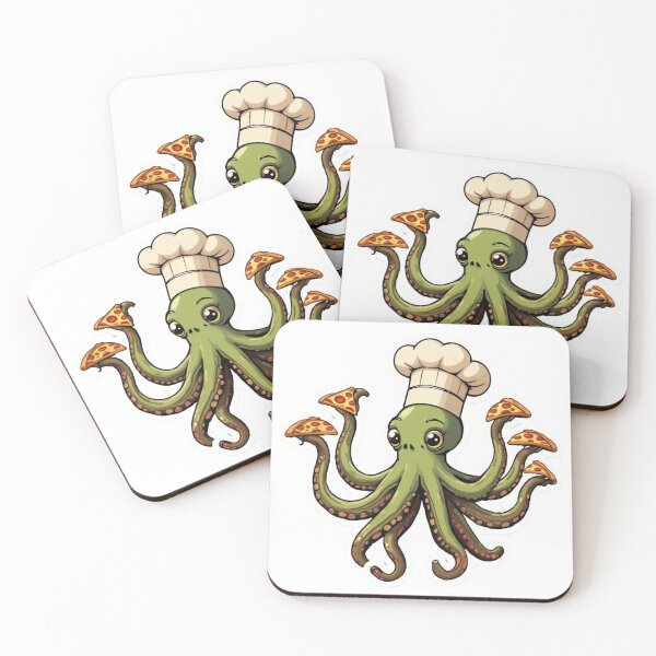 Item preview, Sticker of an Octopus Chef Juggling Pizza Premium Cool Trendy Best Gift designed and sold by Imaginarium of Chaos falcon88 .