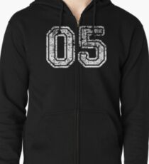 Sport Team Jersey 05 T Shirt Football Soccer Baseball Hockey Basketball Five 5 05 Number Zipped Hoodie