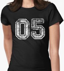 Sport Team Jersey 05 T Shirt Football Soccer Baseball Hockey Basketball Five 5 05 Number Women's Fitted T-Shirt