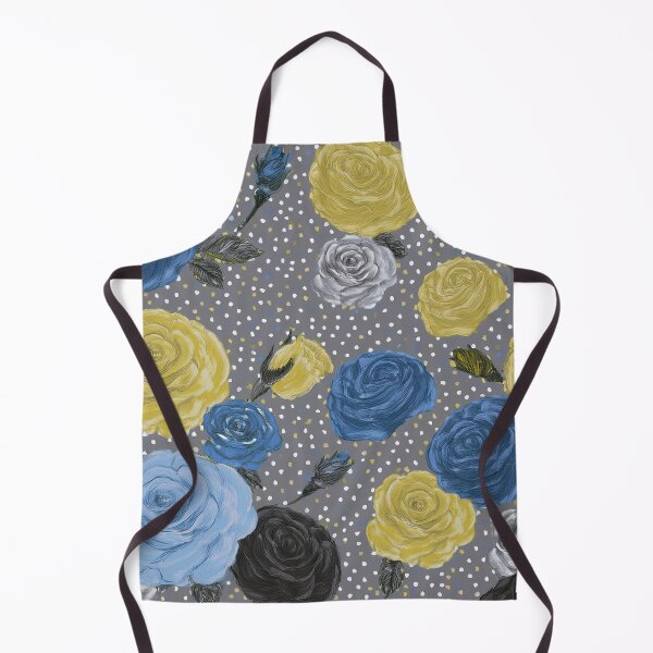 Item preview, Black, Blue, Yellow, Grey Roses - Grey Background designed and sold by sonjas.