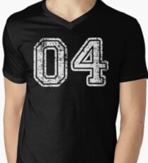 Sport Team Jersey 04 T Shirt Football Soccer Baseball Hockey Basketball Four 4 04 Number Men's V-Neck T-Shirt