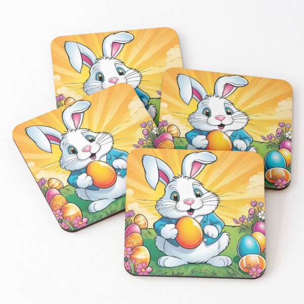 Item preview, Cartoon bunny holding easter egg designed and sold by OxiSkor.
