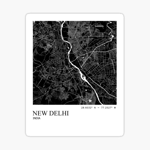 Item preview, Minimalist Map print of Delhi, - Black & Portrait designed and sold by UrbanMuse_.