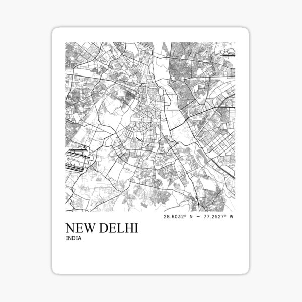 Item preview, Minimalist Map Print of Delhi, India - White & Portrait designed and sold by UrbanMuse_.