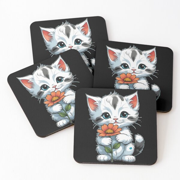 Item preview, Cute kitty with flower designed and sold by A-Szczesniak.