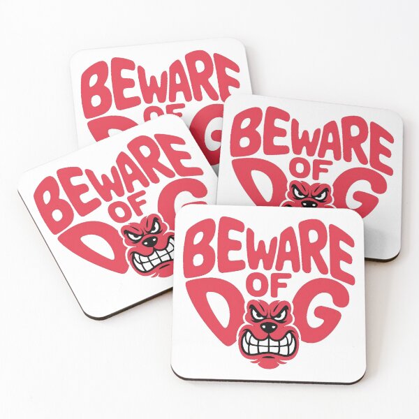 Item preview, An illustration with the text beware of dog in the shape of a mean churara dog face designed and sold by MRFEZOO2030.