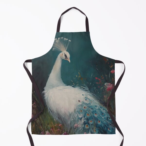 Item preview, white peacock painting designed and sold by The Deep Studio.
