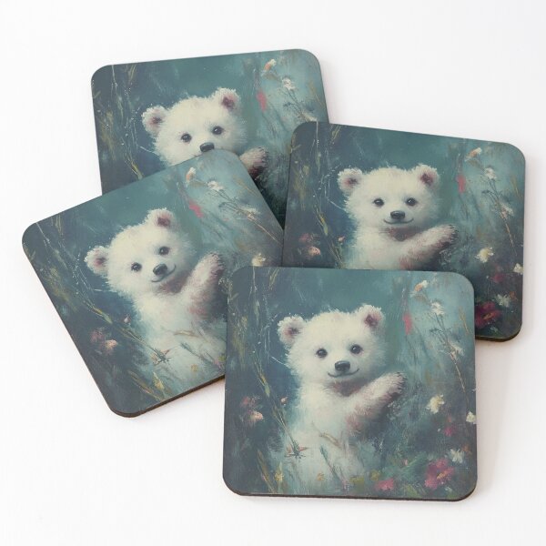 Item preview, polar bear cub painting designed and sold by The Deep Studio.