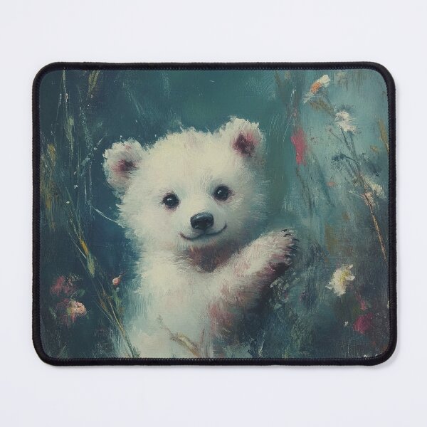 Item preview, polar bear cub painting designed and sold by The Deep Studio.