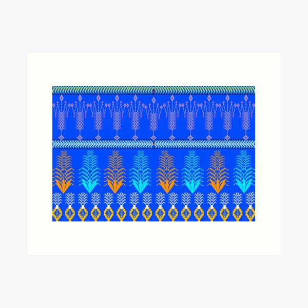 Aperçu de l'œuvre Motif en tissu bleu créée et vendue par Linesen198.