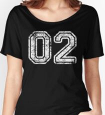 Sport Team Jersey 02 T Shirt Football Soccer Baseball Hockey Basketball Two 2 02 Number Women's Relaxed Fit T-Shirt