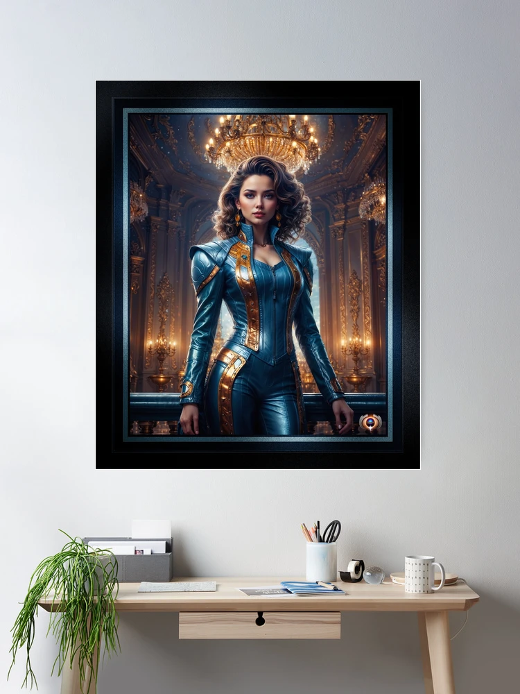 A Regal Portrait Of Elysia Valmont, The Lady Of The House of Klavan Captivating AI Concept Art by Xzendor7 Wall Decor Poster Art Print