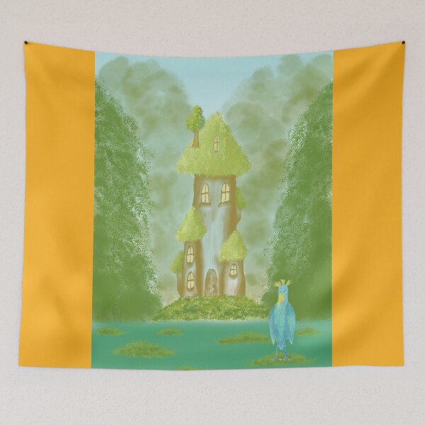 Item preview, Unique tree house and an adorable bird S2 designed and sold by greenPQBstudio.