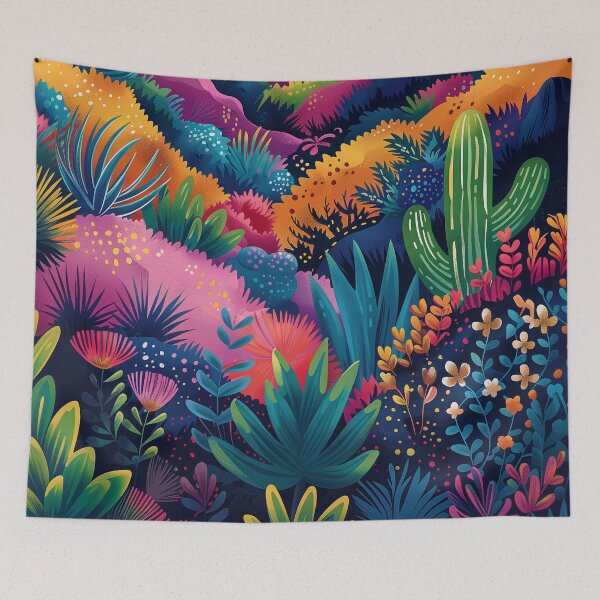 Item preview, Playful Desert Mountains Maximalist Artwork with Bright Colors designed and sold by IuliiaArtPrints.