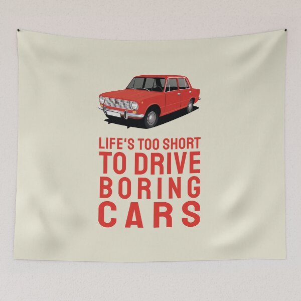 Item preview, Life's too short to drive boring cars - VAZ-2101 - Lada 1200 - red designed and sold by knappidesign.