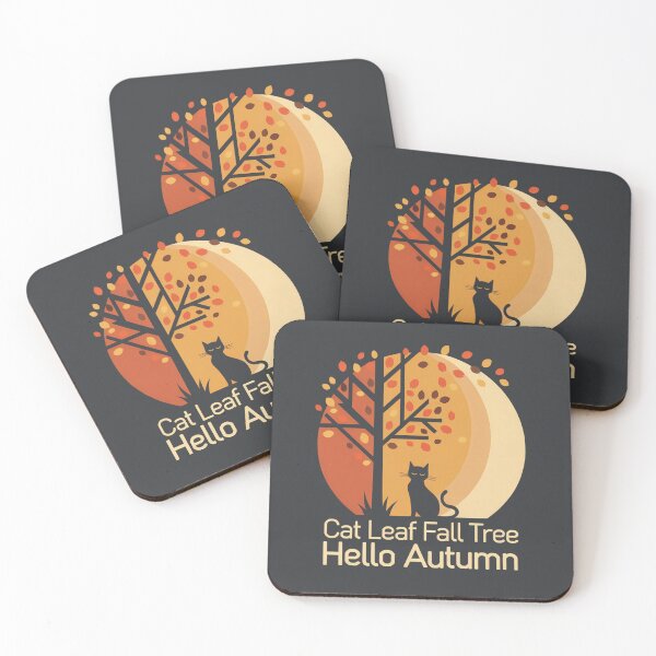 Item preview, Black Cat Autumn Vibes Under Falling Leaves designed and sold by TeeGrit.