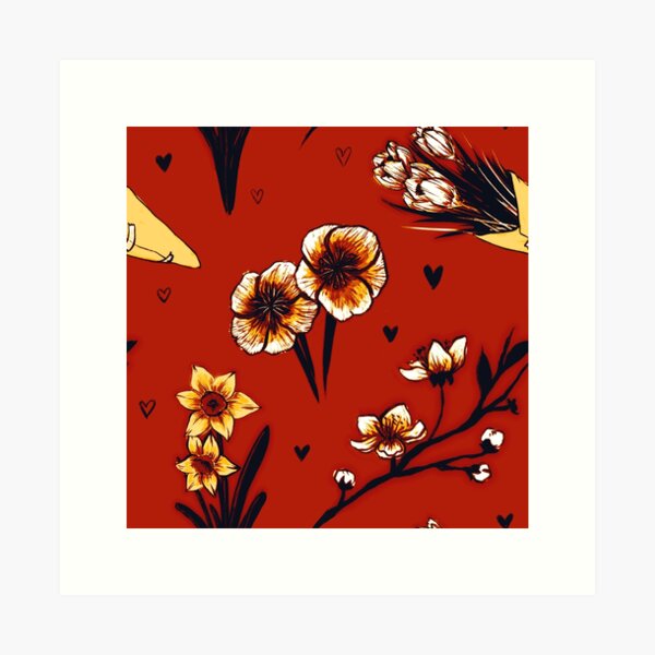Item preview, March Blooms in Red designed and sold by Riddlestiltskin.