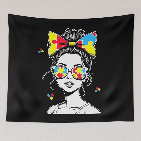 Item preview, Mom Messy Bun Autism Awareness  designed and sold by ArtByKatti.