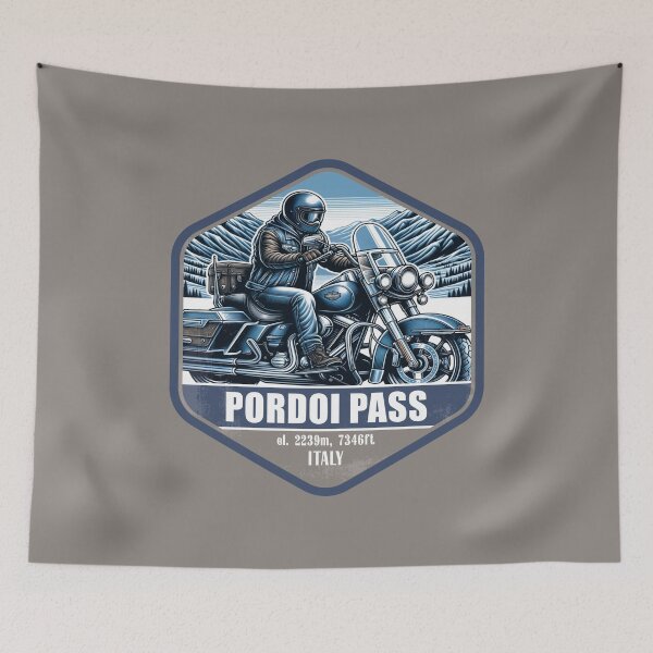 Item preview, Pordoi Pass Italy Vintage Motorcycling Design designed and sold by CynthiaGraphics.
