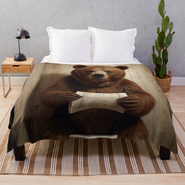 Item preview, Funny Bear Reading Newspaper on Toilet – Bathroom Humor designed and sold by vk09.