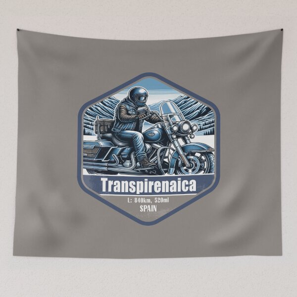 Item preview, Transpirenaica Road GR 11 Spain Vintage Motorcycling Design designed and sold by CynthiaGraphics.